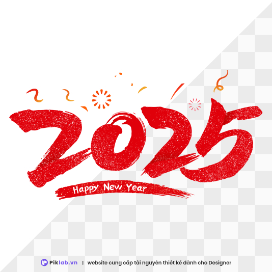 Design resource happy new year 2025 tet holiday isolated on transparent PNG chúc mừng năm mới 2025 - PNG 412